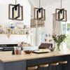 Creative Dining Table Light Industrial Style Retro Island Table Light Solid Wood Iron Art Bar Table Light for Restaurant Pendant Light