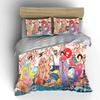 Japanese Ukiyo Geisha Lady Bedding Set,Cherry Blossom Mount Fuji Ocean Wave Kimono Women Print Duvet Cover Set,Oriental Art 3PC