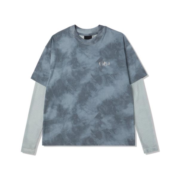 Baekssi Tiedye Mesh Layerd T-Shirt_Blue M/Free