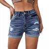 High-Waisted Ripped Denim Shorts for Women - European & American Fashion with Rolled Cuffs