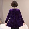 Large Size Gold Velvet Spring and Autumn T-shirt Long-sleeved Middle-aged and Elderly Women's Plus Fat