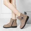Fashion Solid Color Plain Woman Shoes Zip Work Autumn Winter Plush Warm Boot Fashion 2025 Chic and Elegant Furry Snow Boots for Women