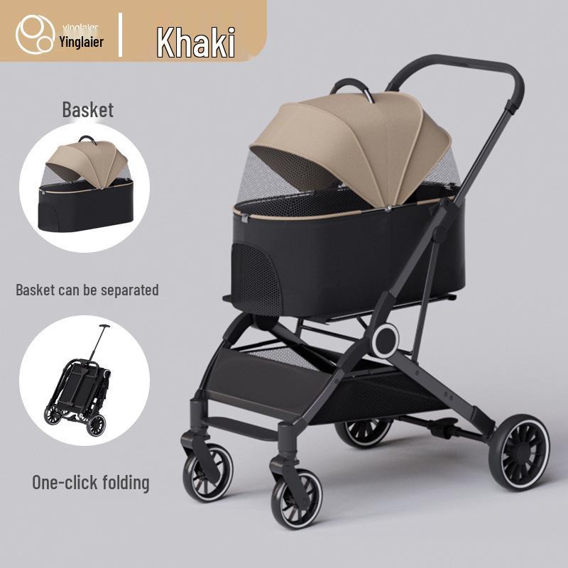 Lightweight Foldable Pet Stroller for Small Dogs & Cats
