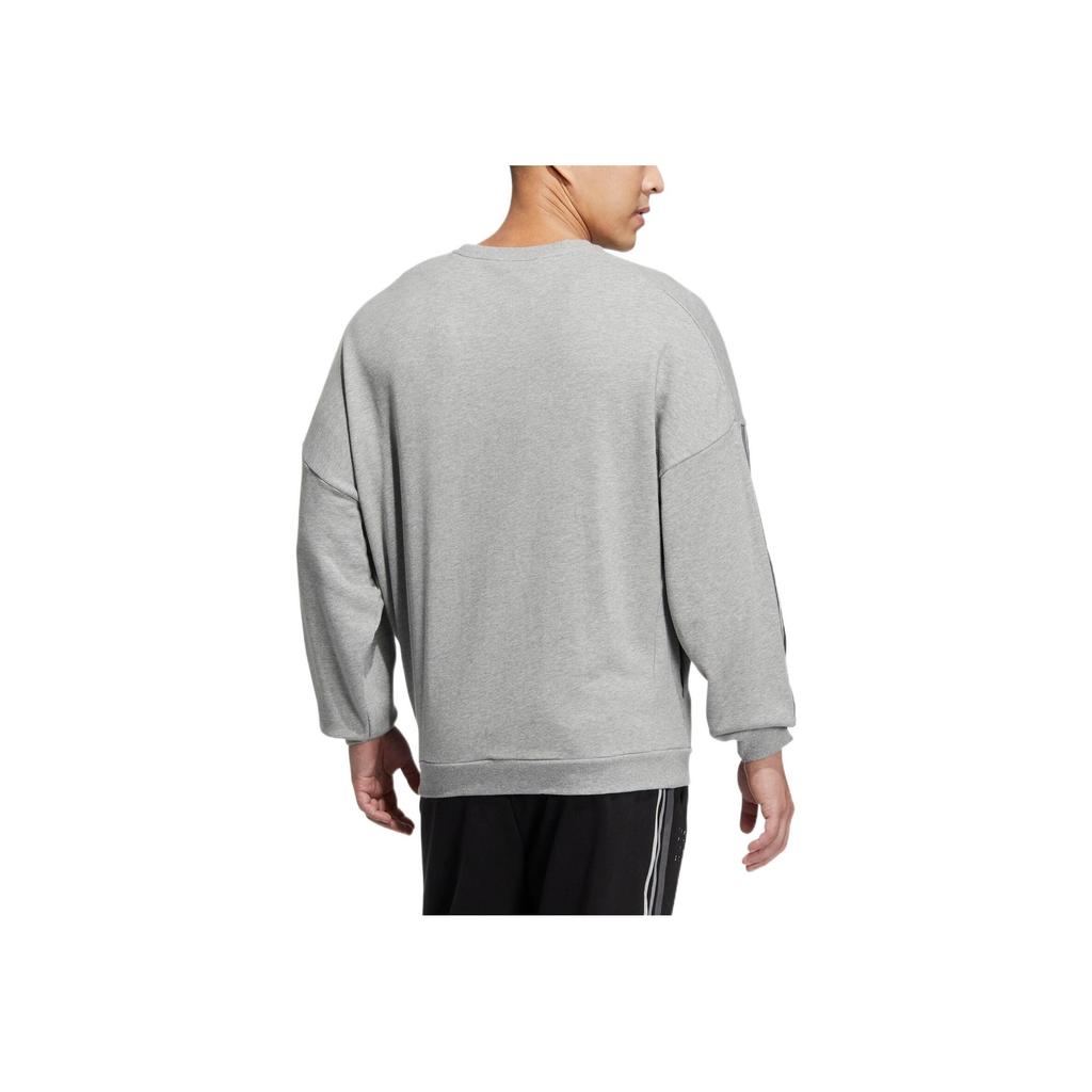 Adidas City Crew Sweat Solid Stripe Letter Print Long Sleeve Sweatshirt Unisex Tops Grey HP1371