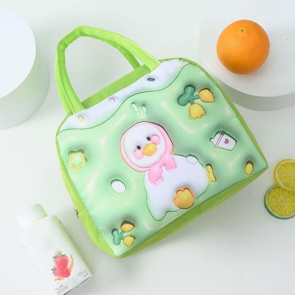 Handheld Cartoon Lunch Bag Aluminum Foil Cool Food Bag Portable Food Storage Bag  Camping