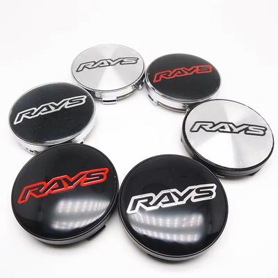 4 Pièces 56MM 60MM RAYS Emblème Cache-Moyeux de Roue Jantes de Voiture Cache Anti-poussière Autocollant de Cache-Moyeux Accessoires de Style Automobile