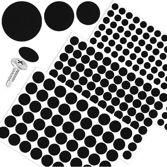 290 Pcs Self-Adhesive Screw Cover Stickers, 3 Sizes PVC Non-Faded Screw Hole