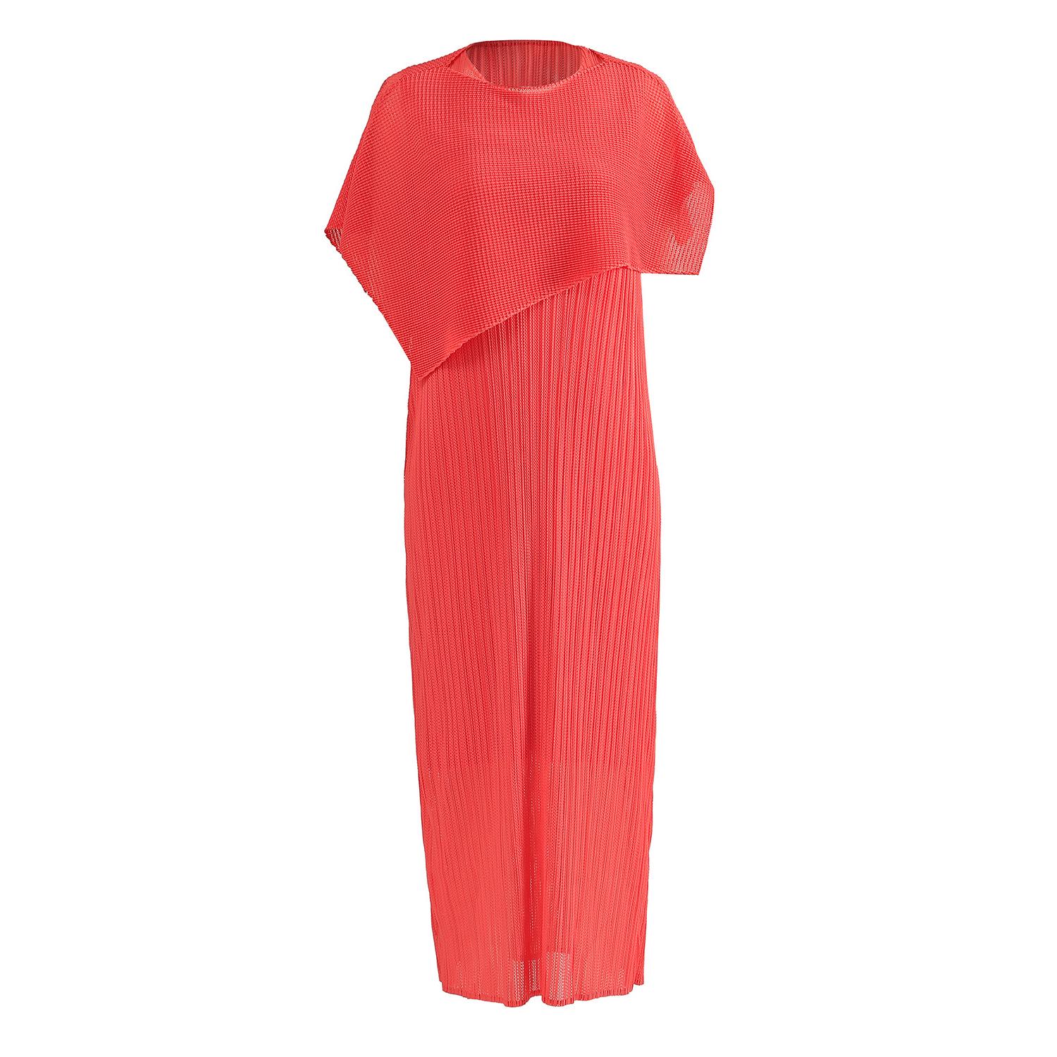 

Летний женский пляжный комплект в французском стиле: платье и шаль для защиты от солнца One Size (suitable for 90-160 lbs) красный