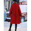 Cappotto da Donna Doppiopetto di Media Lunghezza in Misto Lana - Cappotto con Tasca a Revers Tacca