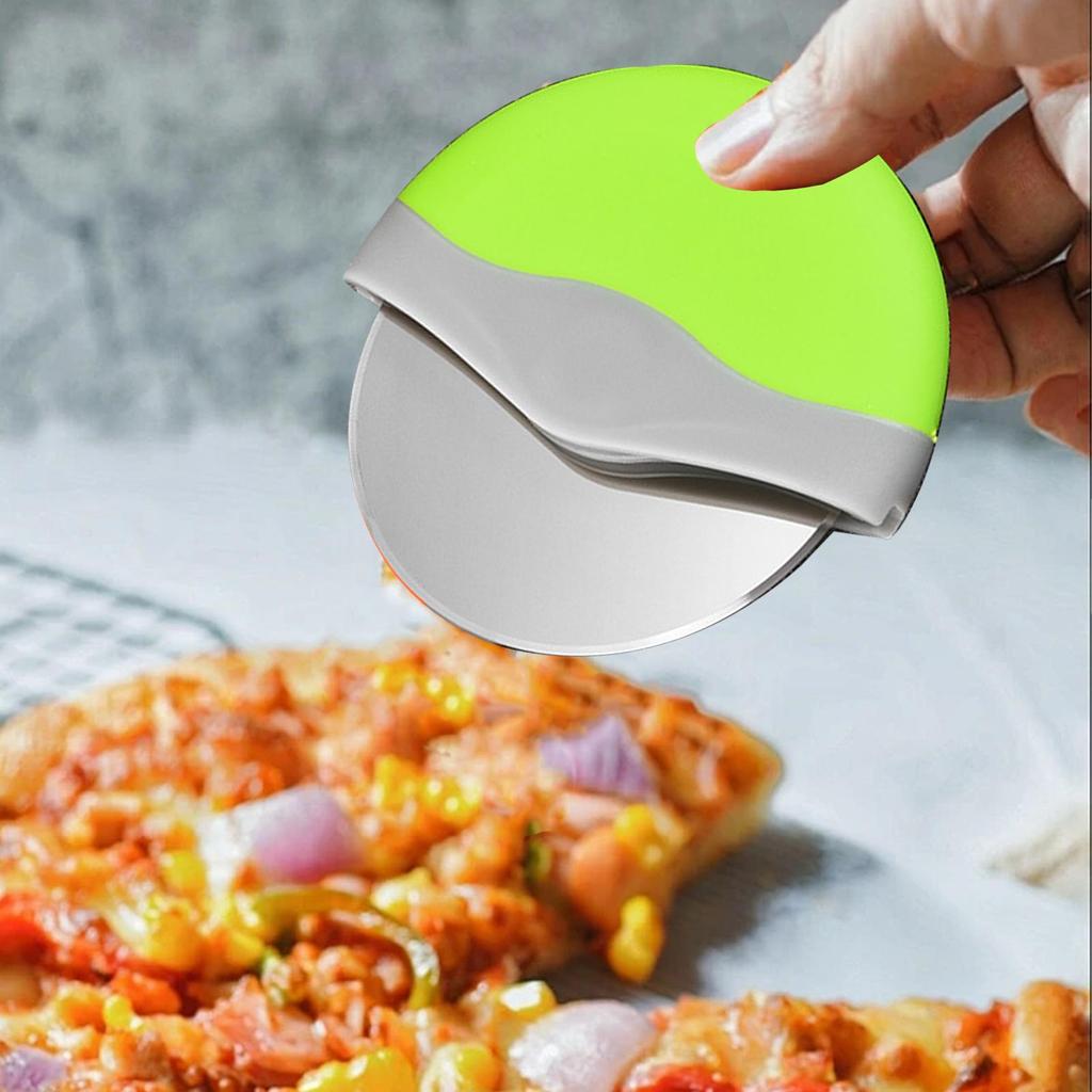 Pizza Cutter Ergonomic Cutting Tool With Protective Cover Stainless Steel Pastry Wheel For Women Men Home Kitchen Cooking Baking