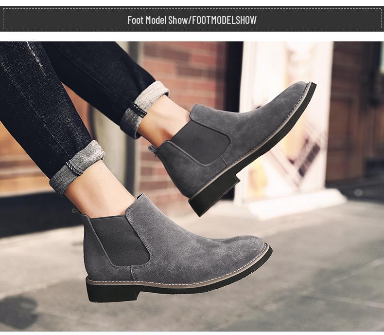 Bottes Chelsea en Cuir Tendance pour Homme Jeune: Baskets Montantes Respirantes en Daim pour un Usage Décontracté et Formel