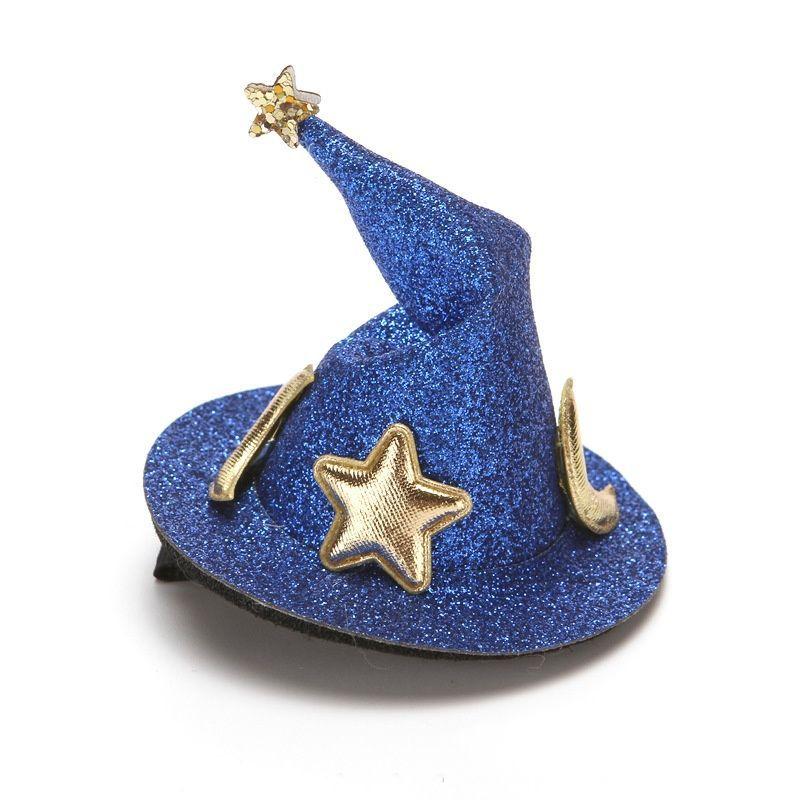 

Halloween Headwear Witch Hat Hair Clip Cute and Funny Party Headwear синій