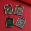 Tibetan Thangka Pendant: Antique Bronze Gau Box Design