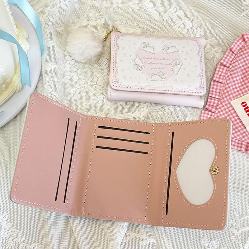 Fashionable And Versatile Bunny Card Bag Id Bag Cute Short And Multi Slot Wallet