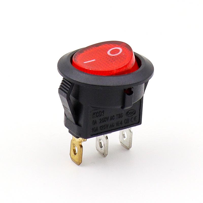 KCD1 Round 20mm Power Rocker Switch with Light, Multi-Position, 2/3/4 Pins