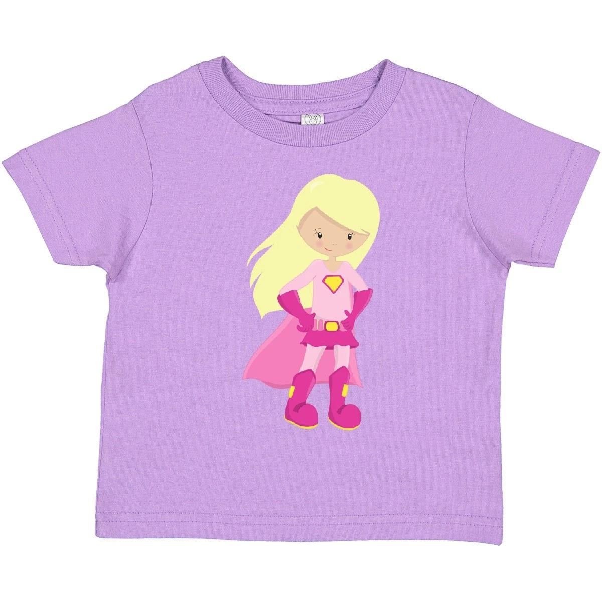 

Inktastic Superhero Girl, Blonde Hair, Cute Girl, Pink Cape Toddler T-Shirt Kid 160