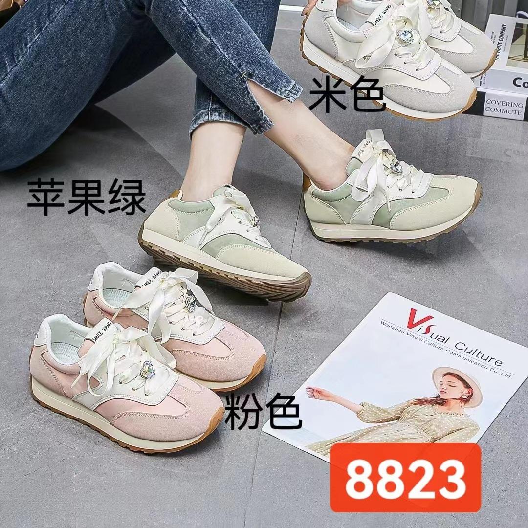 

2025 new flat-bottomed sports shoes casual trend women s shoes foreign trade explosion 8823 40 розовый