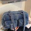 Retro Portable Bowling Bag Women's New Trendy Fashion Armpit Bag Large Capacity Simple Shoulder Bag