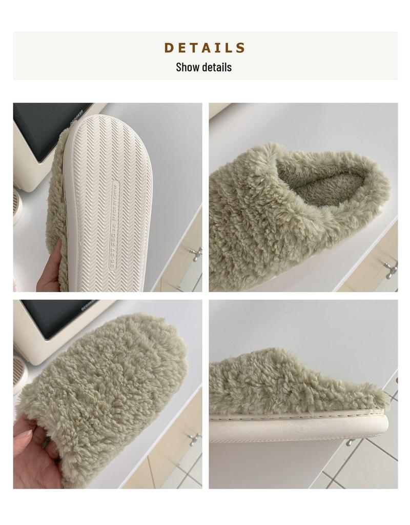 Winter Women's Plush Maternity Slippers - Japanese Style, Warm Wrap-Toe Indoor Cotton Shoes
