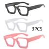 3Pcs Thick Edged Square Computer Eyeglass Women Men Anti Blue Light Plain Glasses Vintage Colorful Oversized Optical Eyeglasses