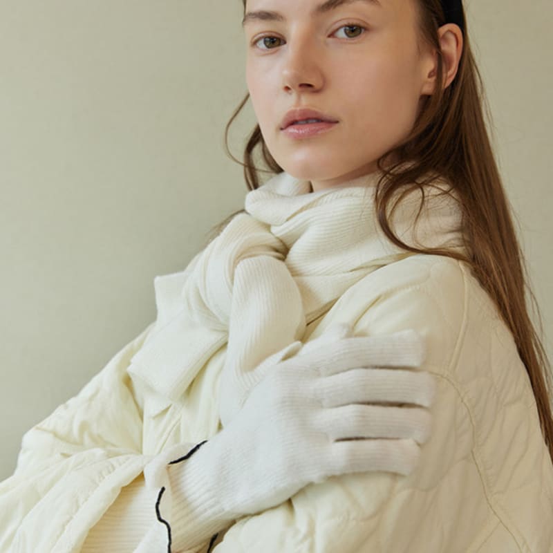 atempo WOOL KNIT GLOVES_ivory