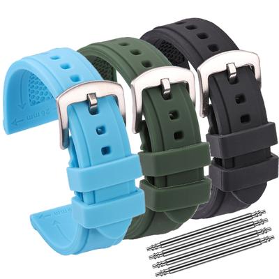 Λουράκι ρολογιού από καουτσούκ Smart Band λουράκι ρολογιού 22mm 24mm 26mm Μαύρο Πράσινο Γυναικείο Ανδρικό Αδιάβροχο Αξεσουάρ λουράκι ρολογιού από σιλικόνη