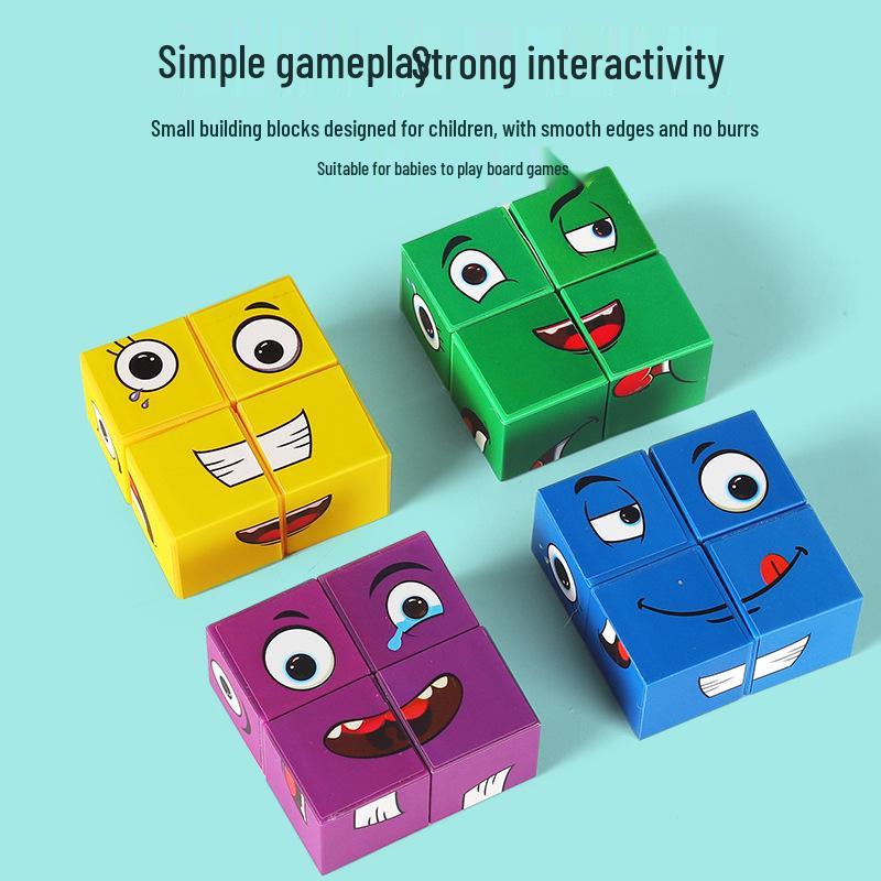 

Интерактивный кубик Рубика «Улыбающееся лицо»: Детская игрушка-пазл «Меняющееся лицо» для двух или четырех игроков