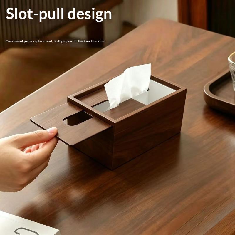 Hochwertige Walnussholz-Taschentücherbox, Schiebeschubladen-Stil, für Wohnzimmer, Hotel, Aufbewahrungsorganizer, Elegantes, traditionelles Design