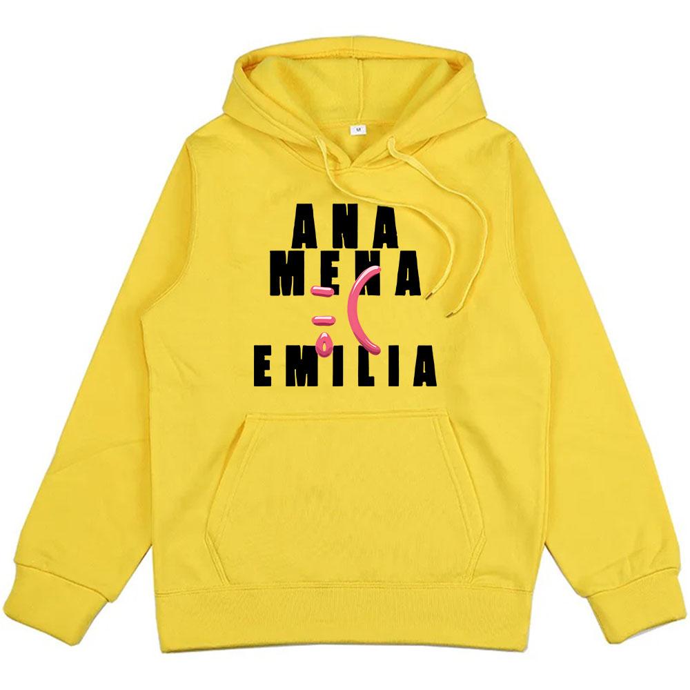 Ana Mena Emilia CARITA TRISTE Hoodies Streetwear Winter Men/Women Streetwear Graphic Clothes Hooded Fleece Unisex