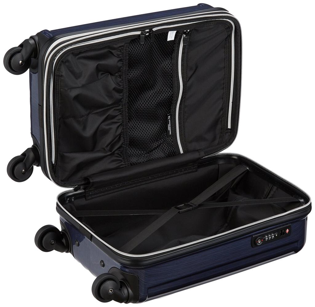 Hiroko Koshino Homme Suitcase, Suitable for Day Trips to 2-Night Trips, with TSA Lock, Adjustable Gusset, 30L, 42cm, 2.4kg, Navy