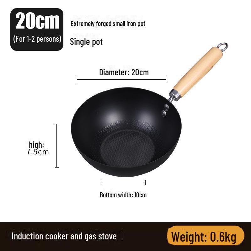 Mini tigaie neacoperită de 20 cm pentru mașina de gătit cu inducție - compactă, ușoară, ideală pentru utilizarea de o singură persoană