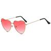Premium Fashion Heart Shaped Metal Sunglasses Vintage Trendy Street Shooting Shades Fashion Irregular Eyewear Pink Sun Glasses for ladies