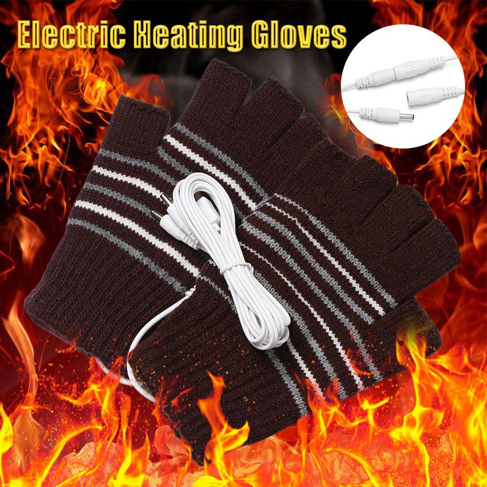 USB Winter Full&Half Finger Gloves Knitted Mitten Electric Heating Gloves Heated Gloves