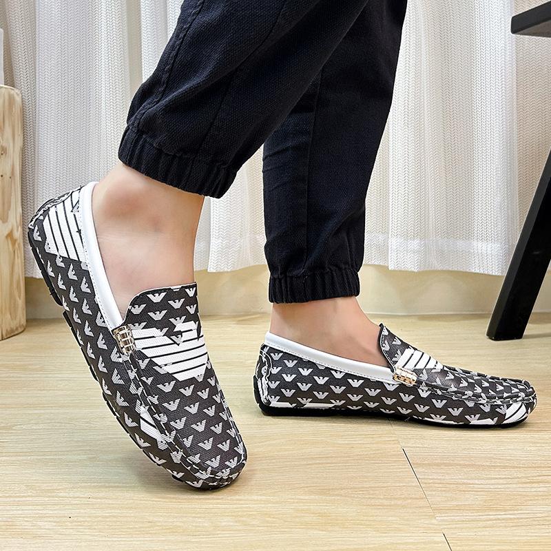 Beliebte Vier Jahreszeiten Mode Herren Doudou Schuhe Friseur Nachtclub Trend Kleine Lederschuhe Faule Ein-Fuß Slipper