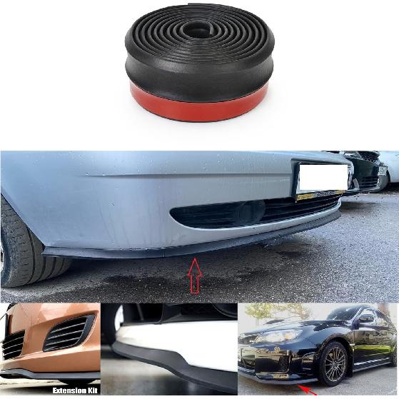8.2FT Bumper Lip Stickers - 2.5M Car Front Bumper Lip Rubber Protectors - 60mm Width Strip