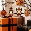 Rustic Halloween Gift Tags Wooden Hanging Decor, Ghost Black Cat Pumpkin Owl Ornament, Vintage Decorations Wall Decor for Porch Window, Trick or Treat
