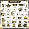 30Pcs/Set Black Golden 2026 Graduation Photo Booth Props With Sticks Pose Sign 2026 Graduation Decorations DIY Dress Up