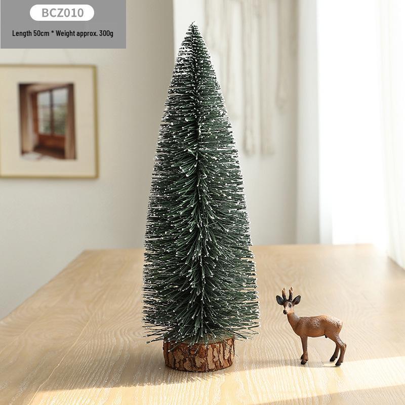 Snow-Flocked Mini Christmas Pagoda Tree Decoration for Desktop or Window