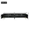 Black TV Cabinet, 190 cm(L) X 38 cm(W) X 48 cm(H), Golden Table Legs
