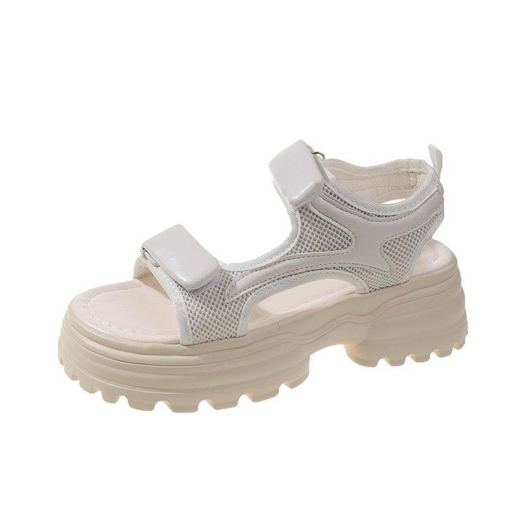 Platform Casual Sandals Women's Spring and Summer 2024 New Shit-stepping Soft-soled Velcro Sports Beach Sandals