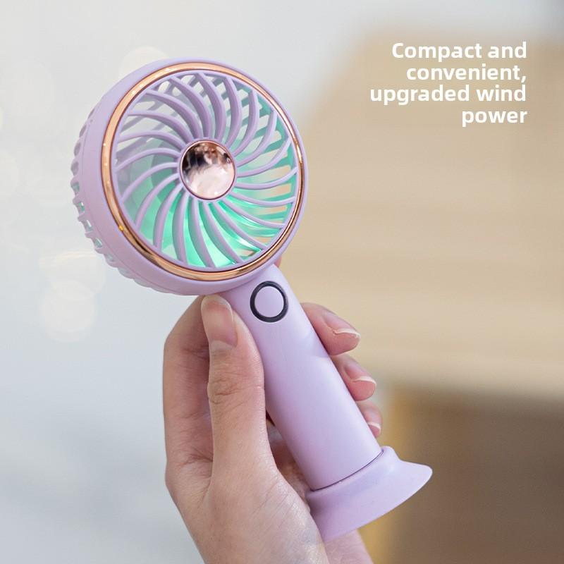 Mini Usb Handheld Fan With Detachable Base And 3speed Adjustable Airflow