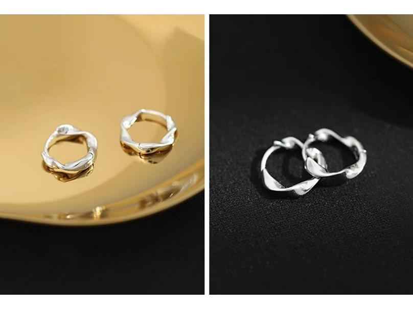 S925 Sterling Silver Hoop Earrings, Women's High-End Niche Stud Earrings, Trendy Plain Hoops