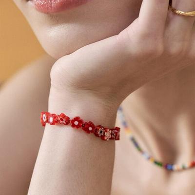 Cotoit Red Flower Bracelet