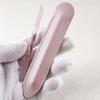 2Pcs/Set Glass Cuticle Pusher Nail File Easy Cleaning Double Sided Glass Manicure Stick with Imitation Leather Case Cuticle Remover Tool