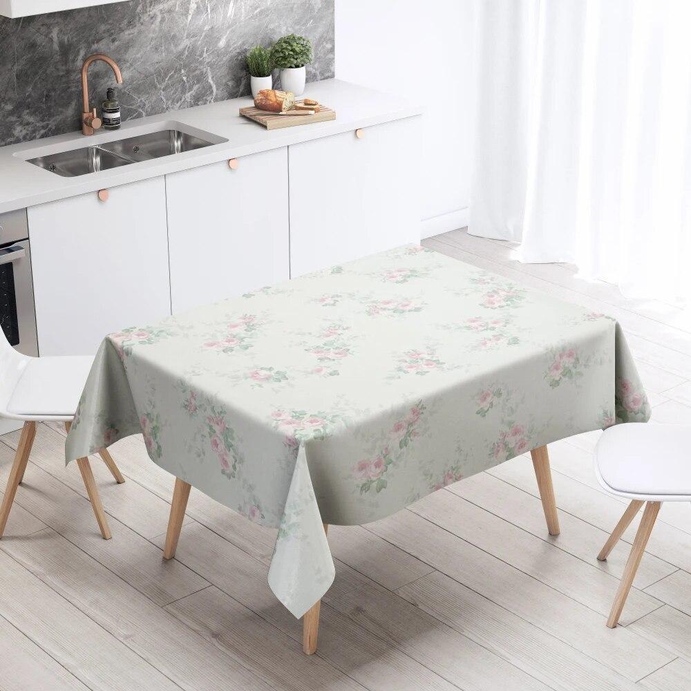 Cartoon Floral Tablecloth Home Decor Anti-Stain Waterproof Table Decoration Rectangular Kitchen Fireplace Countertop