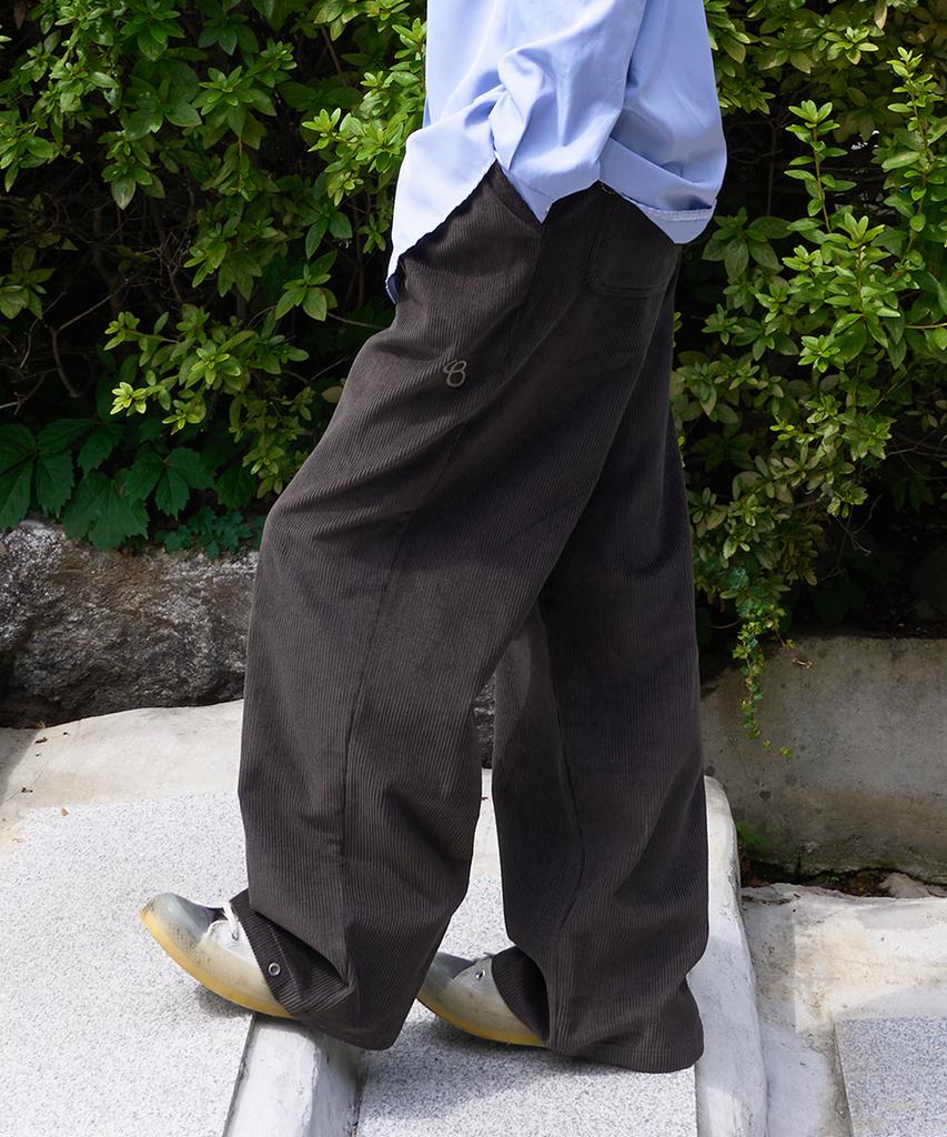 BONATSPALETTE Bp Corduroy One-Pleat Two-Way Pants_Charcoal
