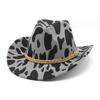Thickened Fabric Cow Pattern Curled Edge Denim Top Hat Curled Brim Men'S And Women'S Tibetan Ethnic Style Denim Felt Hat