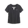 Tricou Henley Faux Două Piese cu Broderie Logo pentru Femei