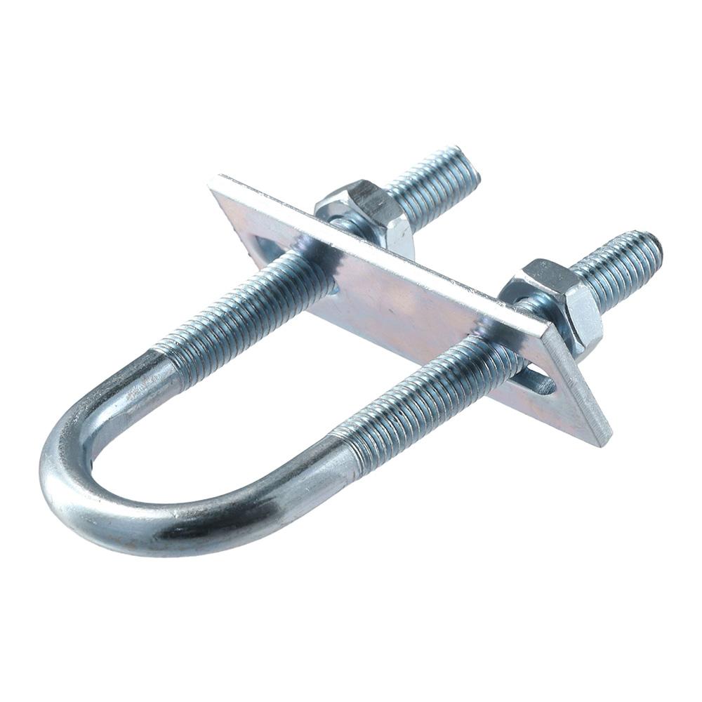 4KS Ocel, Pozinkovaný Povrch Kulaté U-šrouby Stříbrné s Matkou Podložkou Kulatý Ohyb U Třmen