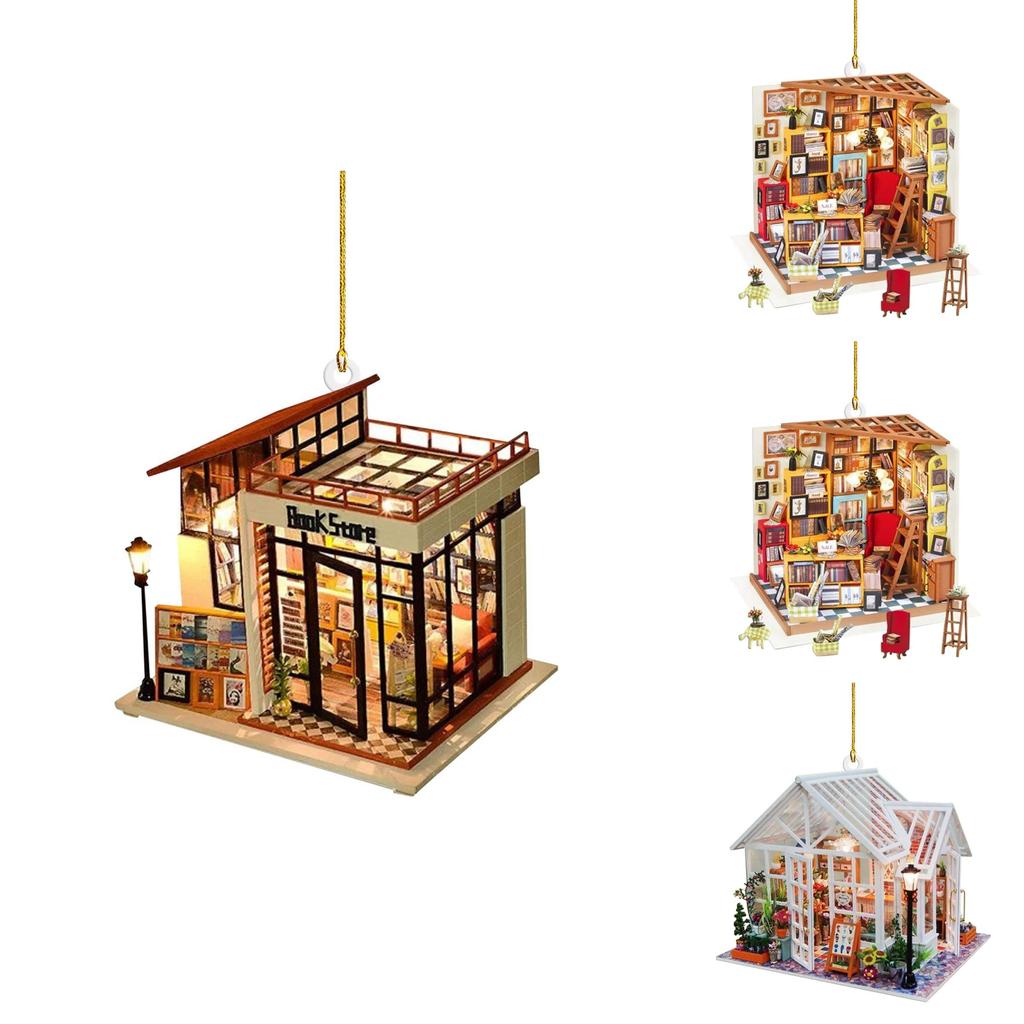 Acryl Auto Interieur Decoratie Met Boekenkast Ontwerp Voor Kerstcadeau Ideeën
